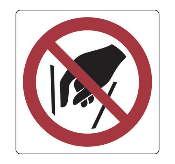 Panneau 35 x 35 cm (défense d'approcher les mains)