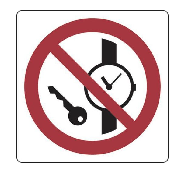 Panneau 35 x 35 cm (objets métalliques ou montres interdits)