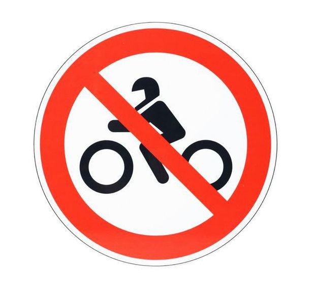Panneau Accès interdit aux motos  Aluminium  350 mm