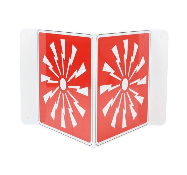 Panneau Alarme incendie Double face V aluminium - Manutan Expert