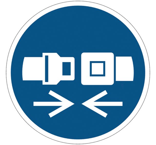 Panneau Attacher la ceinture de sécurité  Alu 200 mm