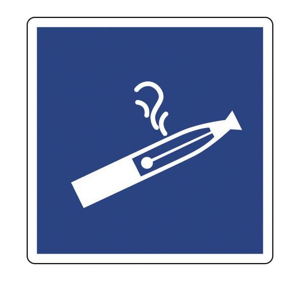 Panneau Autorisation de vapoter 350X350 - Aluminium