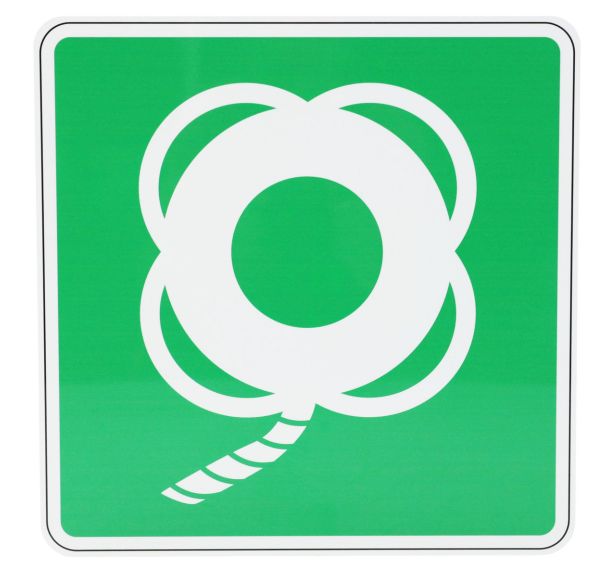 Panneau Bouée de sauvetage avec filin Aluminium 350x350 mm