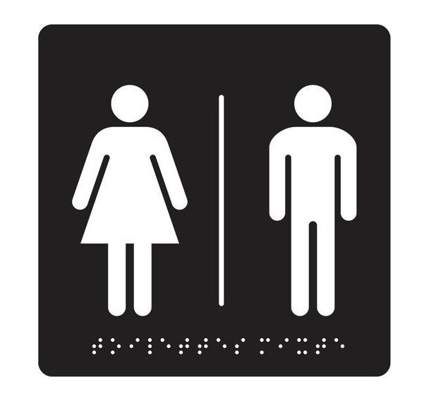 Panneau Braille - Toilette mixte - Pavo