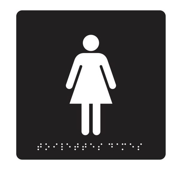 Panneau Braille - Toilettes femmes - Pavo