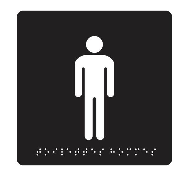 Panneau Braille - Toilettes hommes - Pavo
