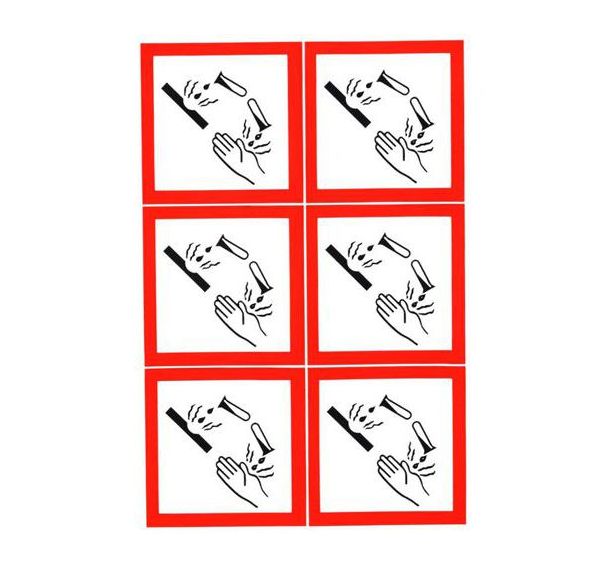 Panneau CLP - Corrosif - étiquettes adhésives