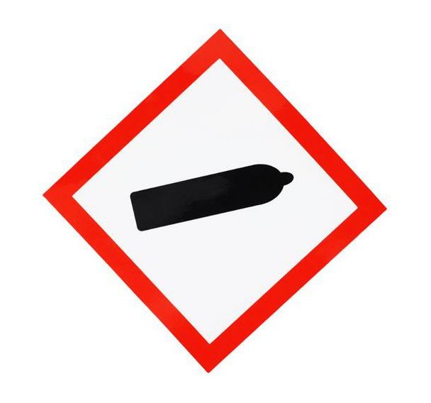 Panneau CLP - Gaz comprimé - Adhésif - 120x120 mm