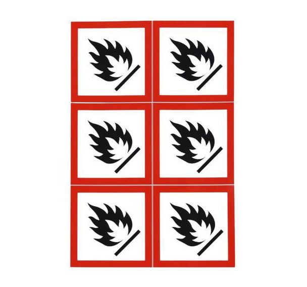 Panneau CLP - Inflammable - étiquettes adhésives