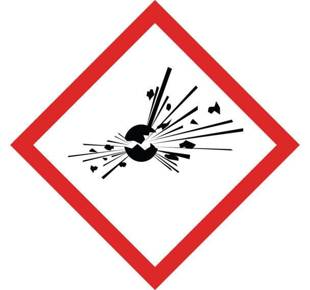 Panneau CLP - Risque explosion - Adhésif - 120x120 mm