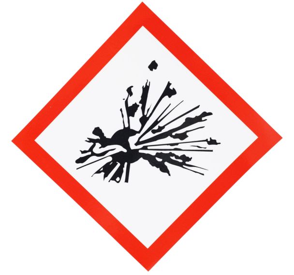 Panneau CLP - Risque explosion - Adhésif - 120x120 mm