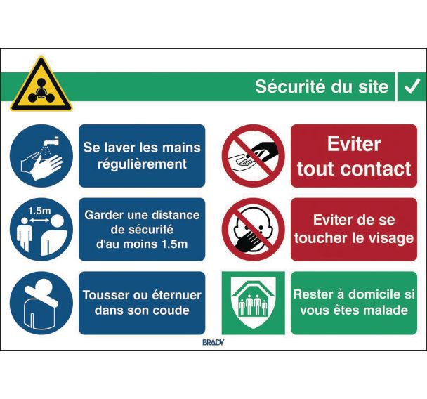 Panneau COVID-19 '' Sécurité du site ''