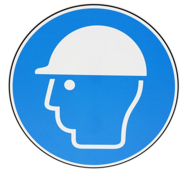 Panneau Casque de protection obligatoire - PVC - Manutan Expert