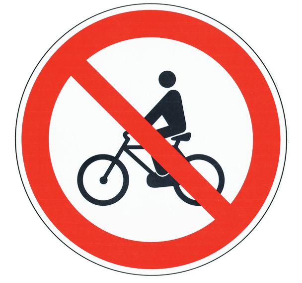 Panneau Circulation interdite des vélos  Aluminium  200 mm