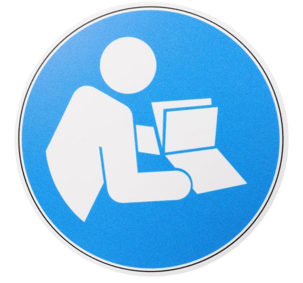 Panneau Consulter le manuel d'instructions PVC 10 cm