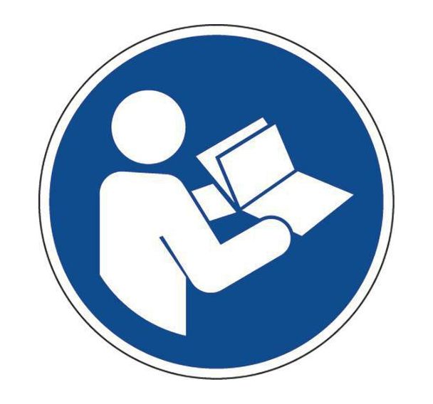 Panneau Consulter le manuel d'instructions PVC 10 cm