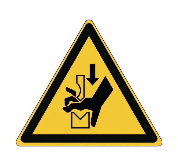 Panneau Danger -Ecrasement main dans outil presse 173x200 mm