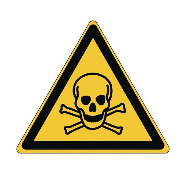 Panneau:Danger| Matières toxiques 87 x100 mm