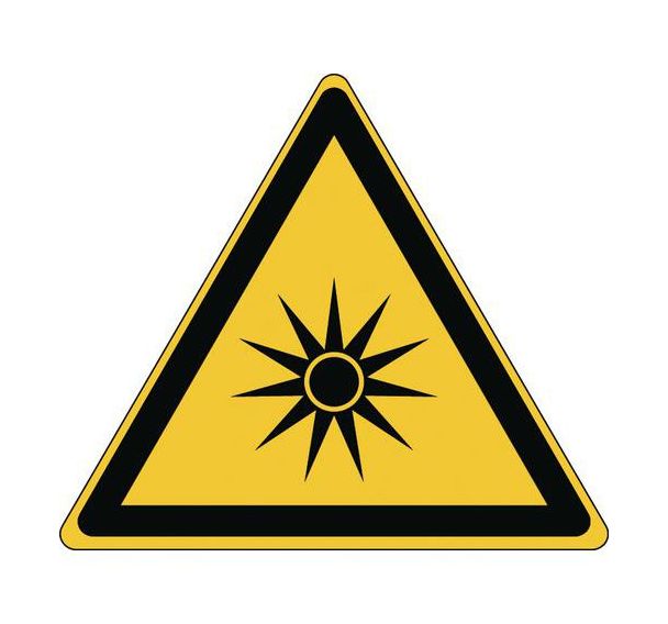 Panneau:Danger| Rayonnement optique 87 x100 mm