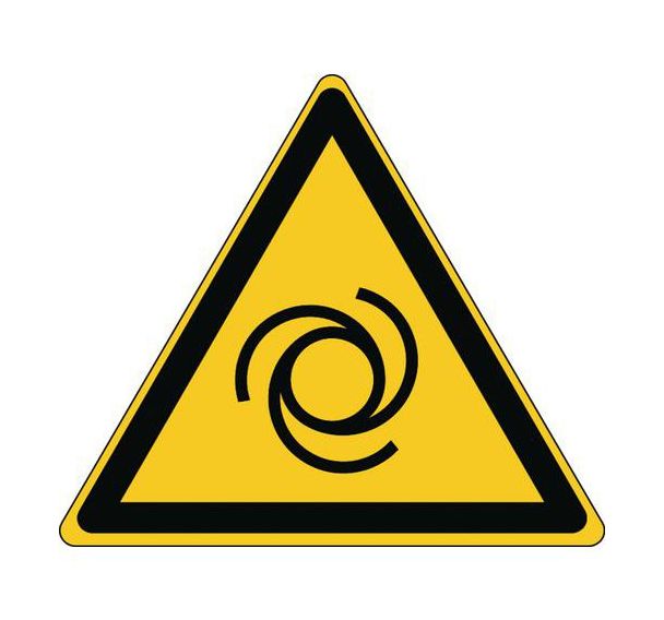 Panneau Danger démarrage automatique rigide 10 x 8,7 cm