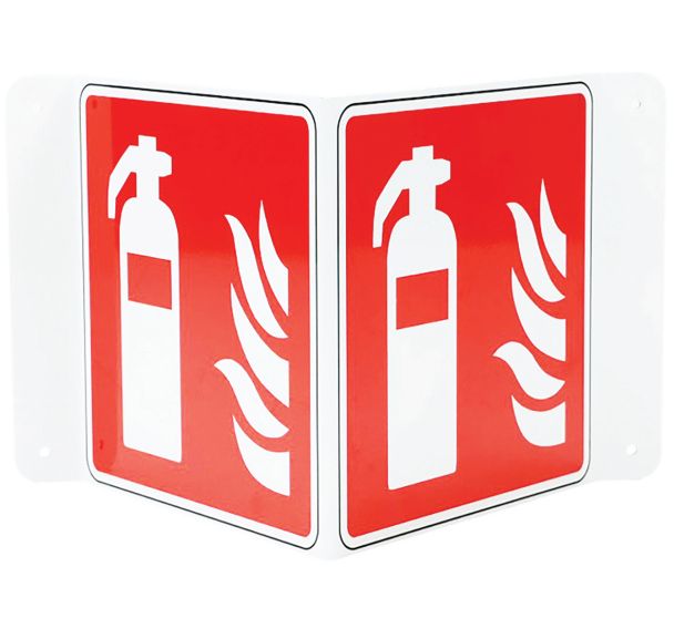 Panneau Extincteur incendie double face aluminium - Manutan Expert