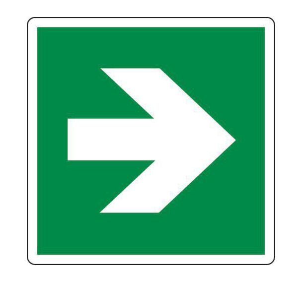 Panneau Flèche vers la droite 90° - PVC - Manutan Expert
