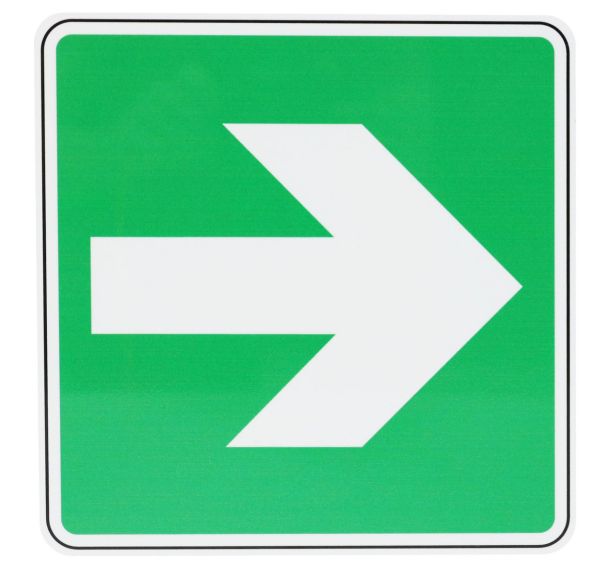 Panneau Flèche vers la droite 90° Aluminium 200 mm