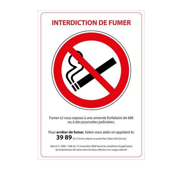 Panneau Interdiction de fumer - Pavo