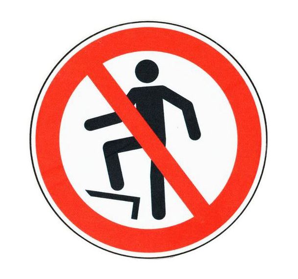 Panneau Interdiction de marcher sur la surface Alu 100 mm