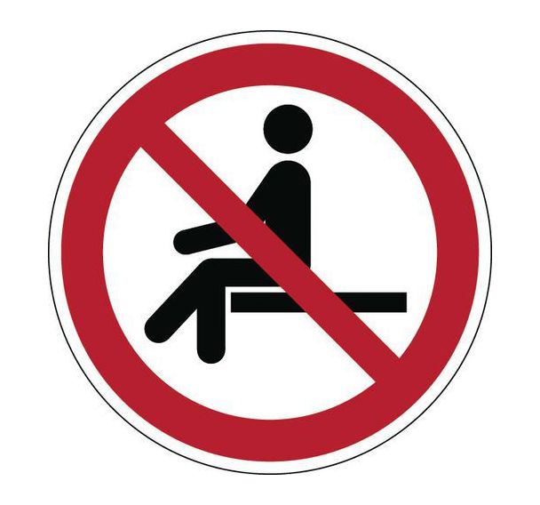 Panneau:Interdiction de s'asseoir 100 mm