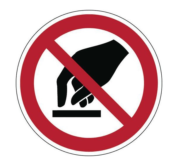 Panneau:Interdiction de toucher 100 mm
