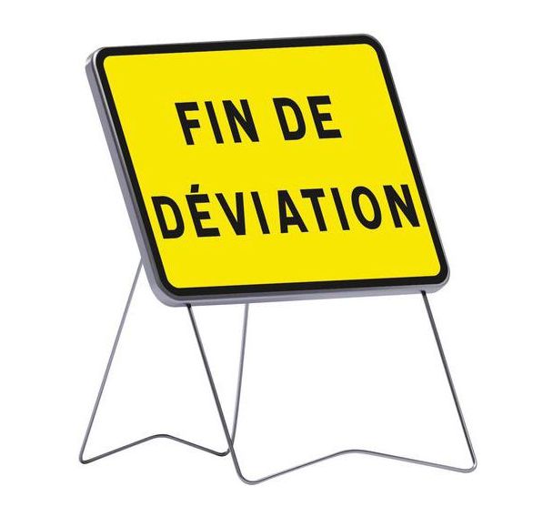 Panneau KC1 Fin de déviation - C1 - 800x600