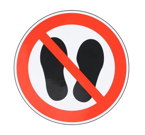 Panneau Ne pas marcher/stationner ici adhésif - Manutan Expert