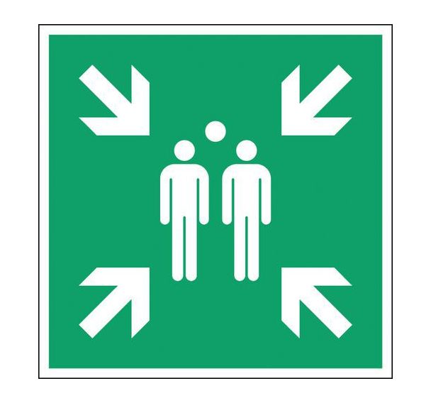 Panneau Point de rassemblement Rigide 200 x 200 mm