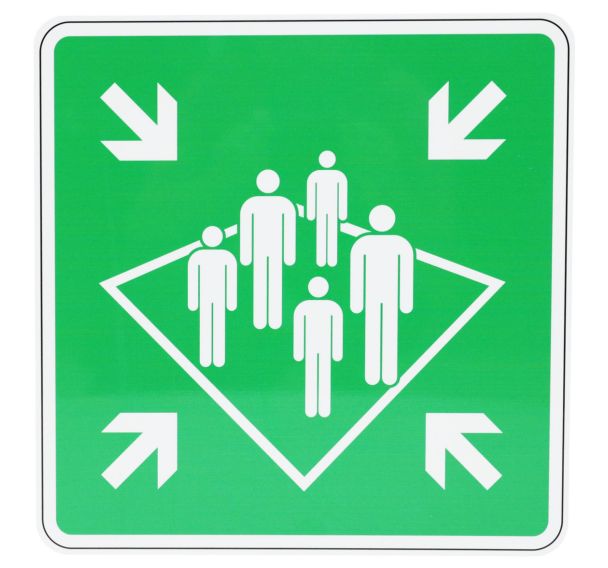 Panneau Point de rassemblement à bord Aluminium 350x350 mm