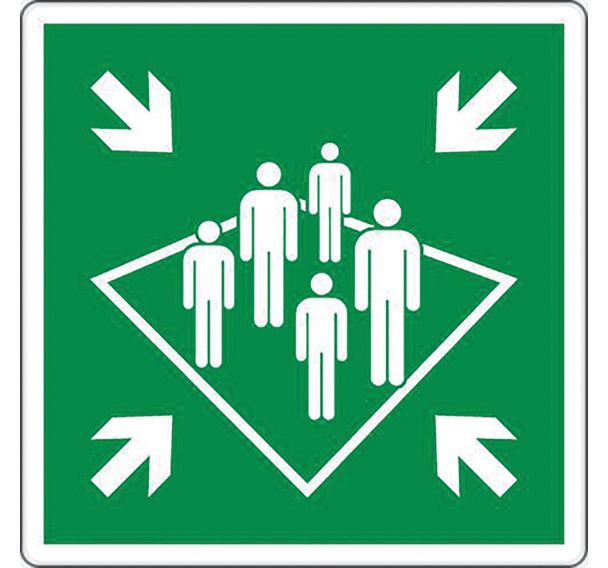 Panneau Point de rassemblement à bord  Aluminium  350x350 mm