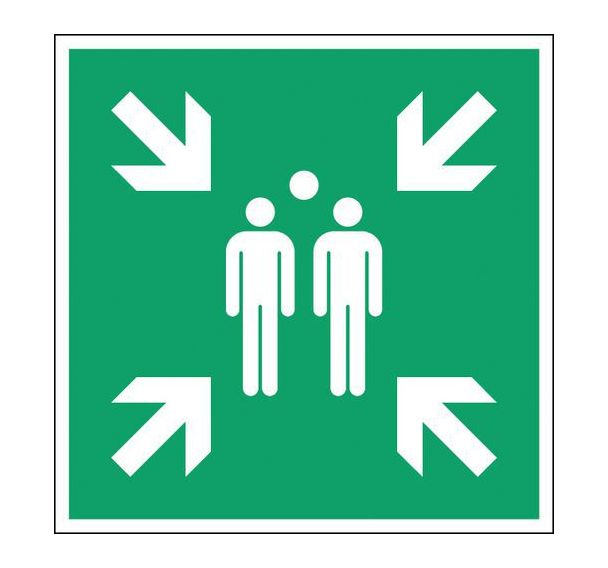 Panneau:Point de rassemblement après évacuation 315 x315 mm