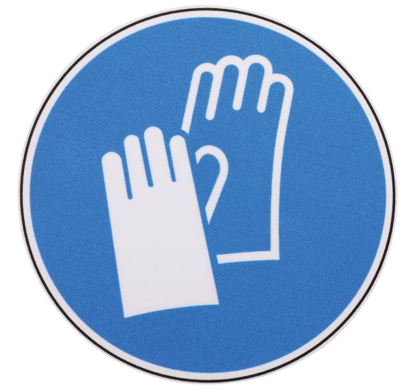 Panneau Protection obligatoire des mains - Adhésif 100 mm