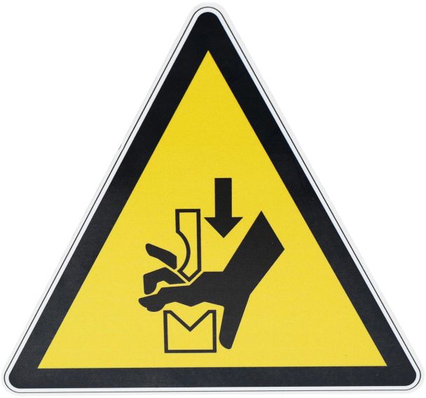 Panneau Risque d'écrasement des mains Aluminium 200 mm