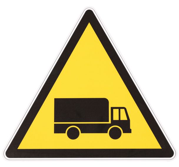 Panneau Sortie de camions, passage de véhicules  Alu 350 mm