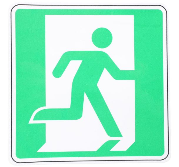 Panneau Sortie de secours droite Adhésif 120x120 mm