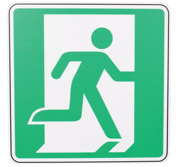 Panneau Sortie de secours droite PVC 120x120 mm