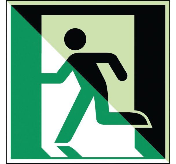 Panneau Sortie secours gauche photolumi. rigide 150 x 150 mm