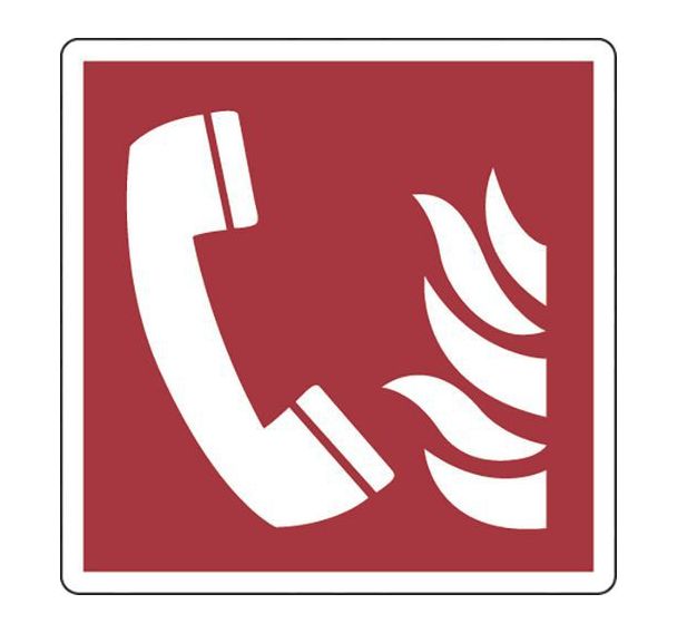 Panneau Téléphone en cas d'incendie 200X200 Adhésif