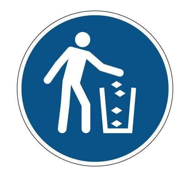 Panneau:Utiliser la poubelle 200 mm