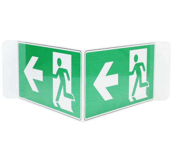 Panneau V Sortie de secours flèche droite aluminium - Manutan Expert