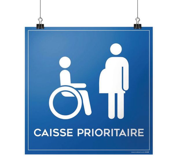 Panneau à suspendre caisse prioritaire