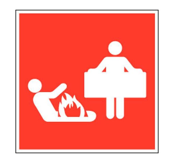 Panneau anti-incendie - ''Couverture anti-feu'' - Adhésif