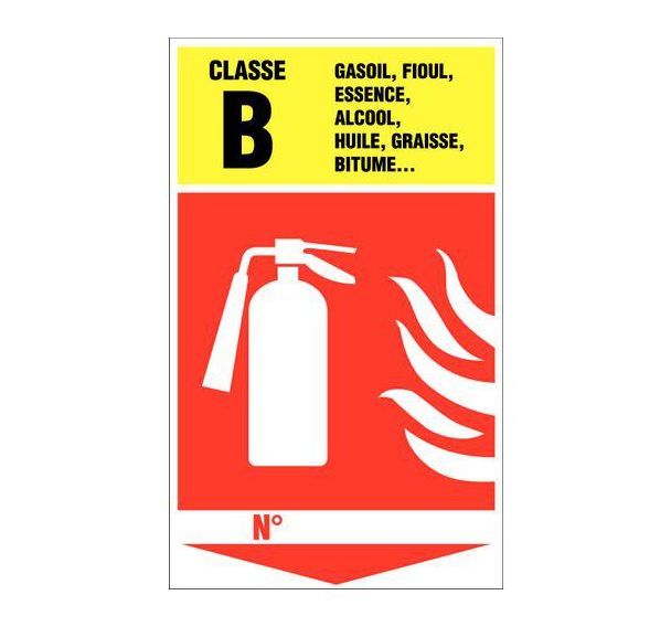 Panneau anti-incendie - Extincteur classe B - Rigide