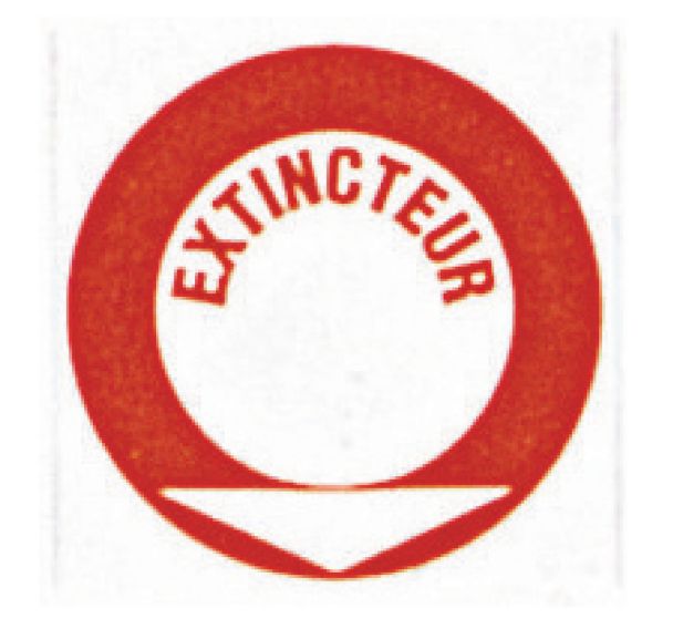 Panneau anti-incendie emplacement écrit extincteur adhésif